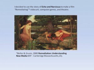 This was the background to making Echo.  The illustration is Waterhouse - Echo and Narcissus, 1903.