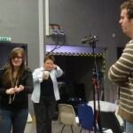 Steph on left. Coral Worth has a cup of tea