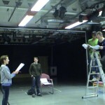 Run through with ladder standing in for top screen and chairs for other screens