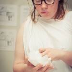 Charlotte making plate for crisps