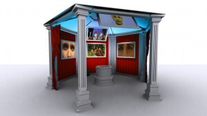 with screens at front top and rear