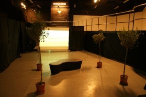 Wide shot of installation.  House lights on