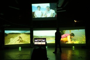 Choice screen with action behind